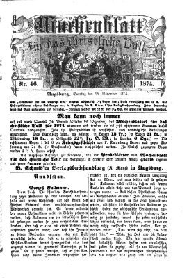 Wochenblatt für das christliche Volk Sonntag 15. November 1874