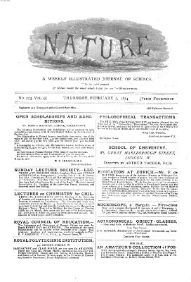 Nature Donnerstag 5. Februar 1874