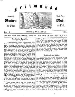 Freimund's kirchlich-politisches Wochenblatt für Stadt und Land Donnerstag 5. Februar 1874