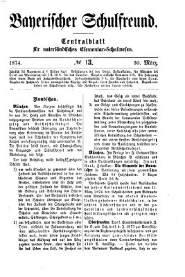 Bayerischer Schulfreund Montag 30. März 1874