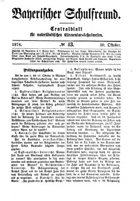 Bayerischer Schulfreund Freitag 30. Oktober 1874