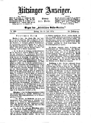 Kitzinger Anzeiger Freitag 10. Juli 1874
