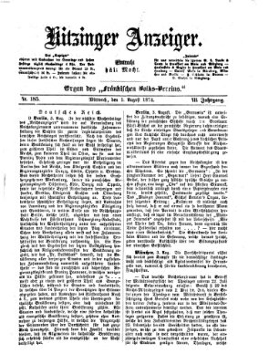 Kitzinger Anzeiger Mittwoch 5. August 1874