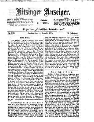 Kitzinger Anzeiger Samstag 19. Dezember 1874
