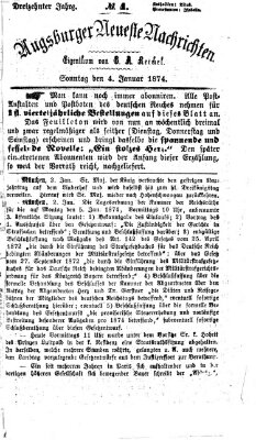 Augsburger neueste Nachrichten Sonntag 4. Januar 1874