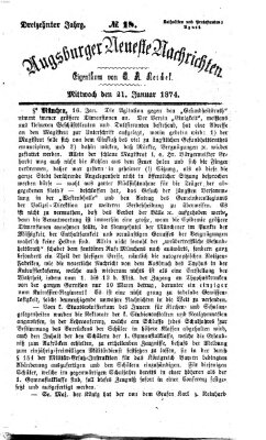 Augsburger neueste Nachrichten Mittwoch 21. Januar 1874