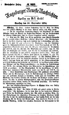 Augsburger neueste Nachrichten Samstag 26. September 1874