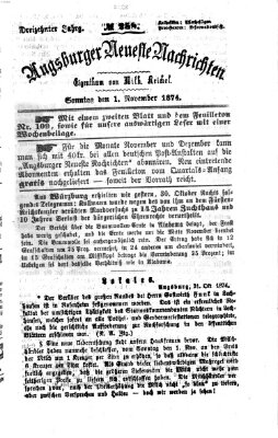 Augsburger neueste Nachrichten Sonntag 1. November 1874