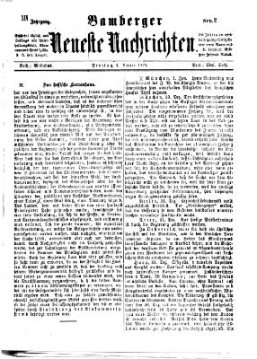 Bamberger neueste Nachrichten Freitag 2. Januar 1874
