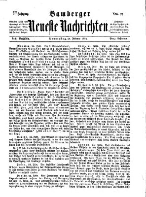 Bamberger neueste Nachrichten Donnerstag 26. Februar 1874