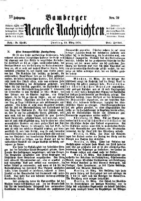 Bamberger neueste Nachrichten Freitag 20. März 1874