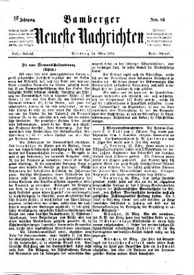 Bamberger neueste Nachrichten Dienstag 24. März 1874