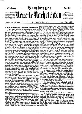 Bamberger neueste Nachrichten Freitag 1. Mai 1874