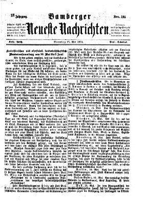 Bamberger neueste Nachrichten Sonntag 17. Mai 1874