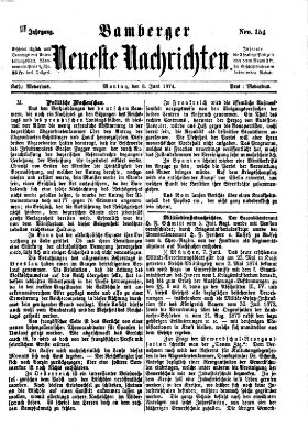 Bamberger neueste Nachrichten Montag 8. Juni 1874