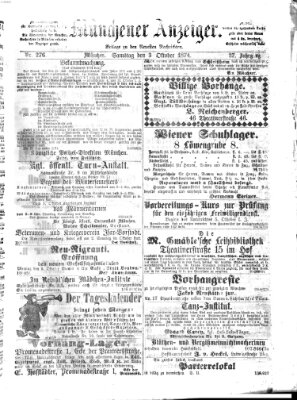 Münchener Anzeiger (Münchner neueste Nachrichten) Samstag 3. Oktober 1874