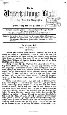 Neueste Nachrichten aus dem Gebiete der Politik (Münchner neueste Nachrichten) Donnerstag 29. Januar 1874