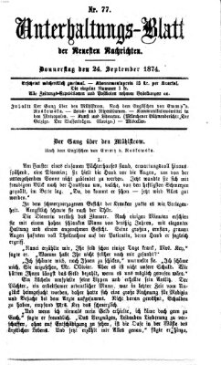 Neueste Nachrichten aus dem Gebiete der Politik (Münchner neueste Nachrichten) Donnerstag 24. September 1874