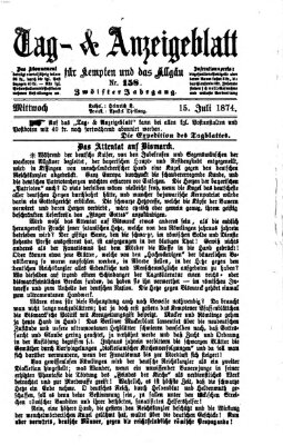 Tag- und Anzeigeblatt für Kempten und das Allgäu Mittwoch 15. Juli 1874