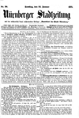 Nürnberger Stadtzeitung (Nürnberger Abendzeitung) Samstag 23. Januar 1875