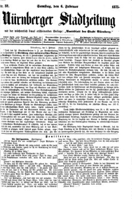 Nürnberger Stadtzeitung (Nürnberger Abendzeitung) Samstag 6. Februar 1875