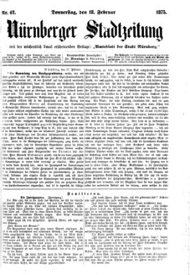 Nürnberger Stadtzeitung (Nürnberger Abendzeitung) Donnerstag 18. Februar 1875