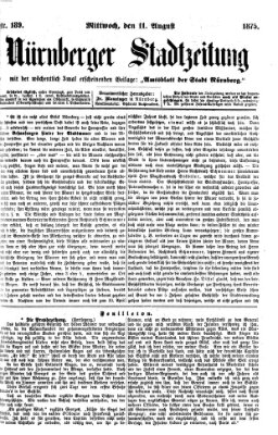 Nürnberger Stadtzeitung (Nürnberger Abendzeitung) Mittwoch 11. August 1875