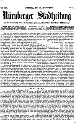 Nürnberger Stadtzeitung (Nürnberger Abendzeitung) Samstag 18. September 1875