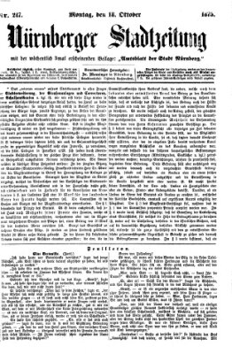 Nürnberger Stadtzeitung (Nürnberger Abendzeitung) Montag 18. Oktober 1875