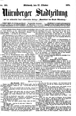 Nürnberger Stadtzeitung (Nürnberger Abendzeitung) Mittwoch 27. Oktober 1875