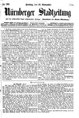 Nürnberger Stadtzeitung (Nürnberger Abendzeitung) Freitag 12. November 1875