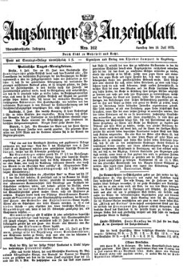 Augsburger Anzeigeblatt Samstag 10. Juli 1875