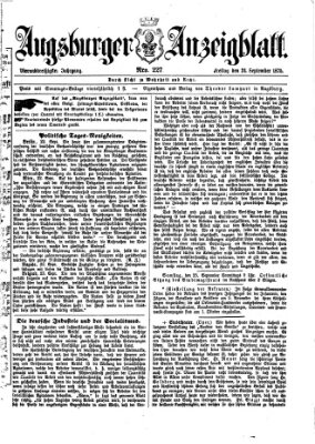 Augsburger Anzeigeblatt Freitag 24. September 1875