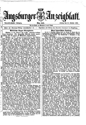Augsburger Anzeigeblatt Freitag 15. Oktober 1875