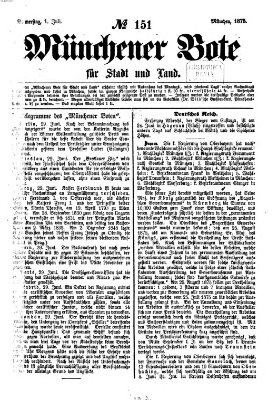 Münchener Bote für Stadt und Land Donnerstag 1. Juli 1875