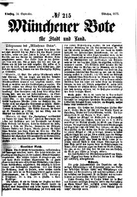 Münchener Bote für Stadt und Land Dienstag 14. September 1875