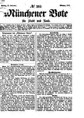 Münchener Bote für Stadt und Land Freitag 12. November 1875