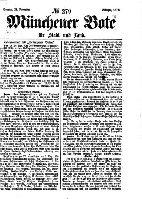 Münchener Bote für Stadt und Land Sonntag 28. November 1875