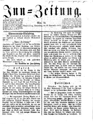 Inn-Zeitung Donnerstag 23. September 1875
