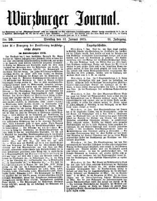 Würzburger Journal Dienstag 12. Januar 1875