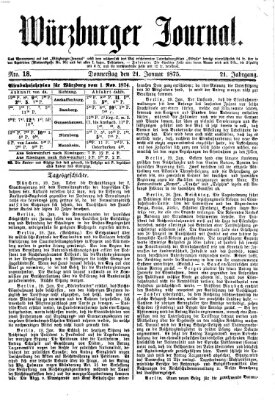 Würzburger Journal Donnerstag 21. Januar 1875