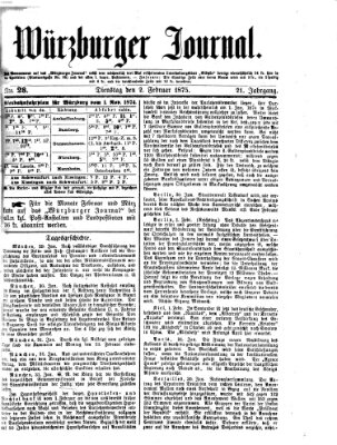 Würzburger Journal Dienstag 2. Februar 1875