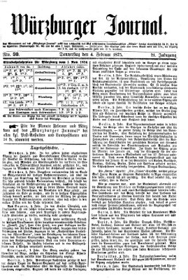 Würzburger Journal Donnerstag 4. Februar 1875
