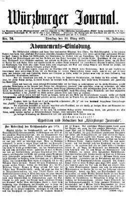 Würzburger Journal Dienstag 30. März 1875