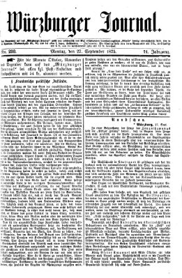Würzburger Journal Montag 27. September 1875