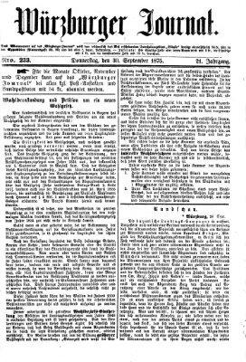 Würzburger Journal Donnerstag 30. September 1875