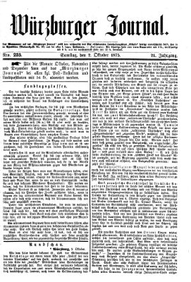 Würzburger Journal Samstag 2. Oktober 1875
