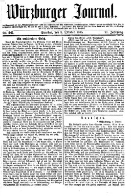 Würzburger Journal Samstag 9. Oktober 1875