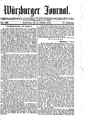 Würzburger Journal Donnerstag 14. Oktober 1875