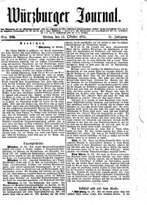Würzburger Journal Freitag 15. Oktober 1875
